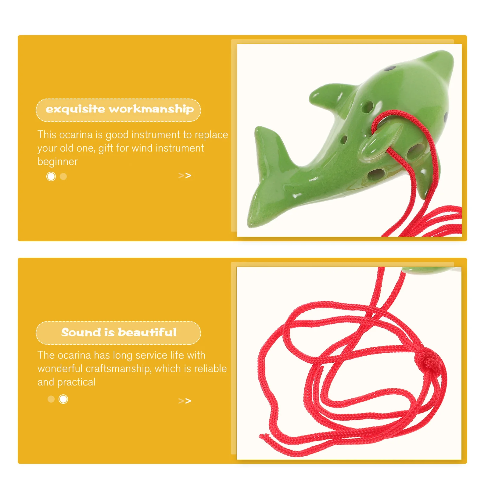 

Dolphin Shaped 6 Hole Ceramic Ocarina Beginner Practice Wind Instrument Portable Alto Mini for Kids Adults Creative Gift