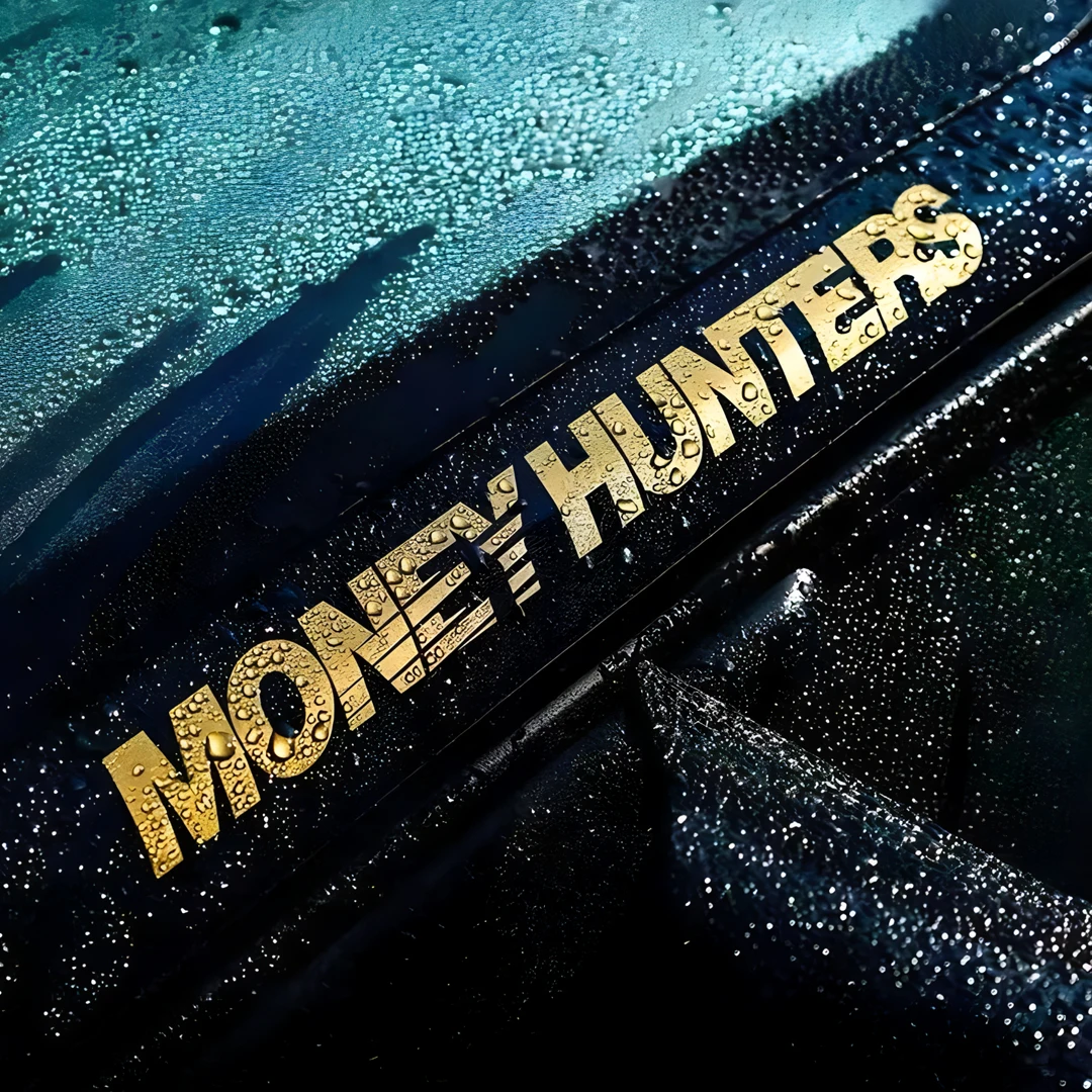 Money Hunter Vinyl Car Decal – Self-Adhesive Racing Stripe Sticker for Car Body, Truck Bumper, Rear Window – Waterproof Alphabet