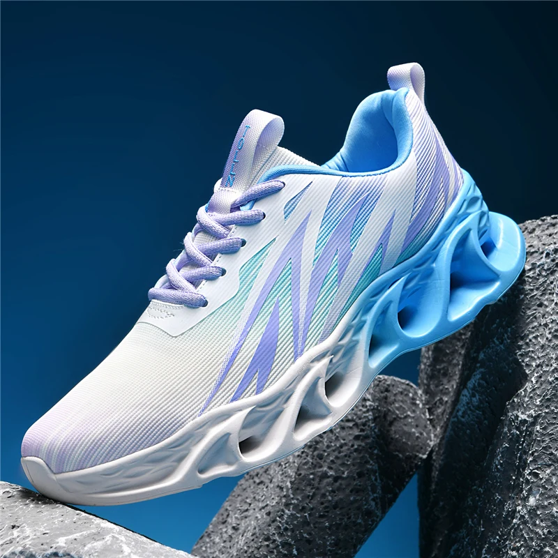 أحذية رياضية YRZL للرجال خفيفة الوزن ومسامية للجري للرجال للركض وغير قابلة للانزلاق أحذية رياضية للمشي في صالة الألعاب الرياضية #4