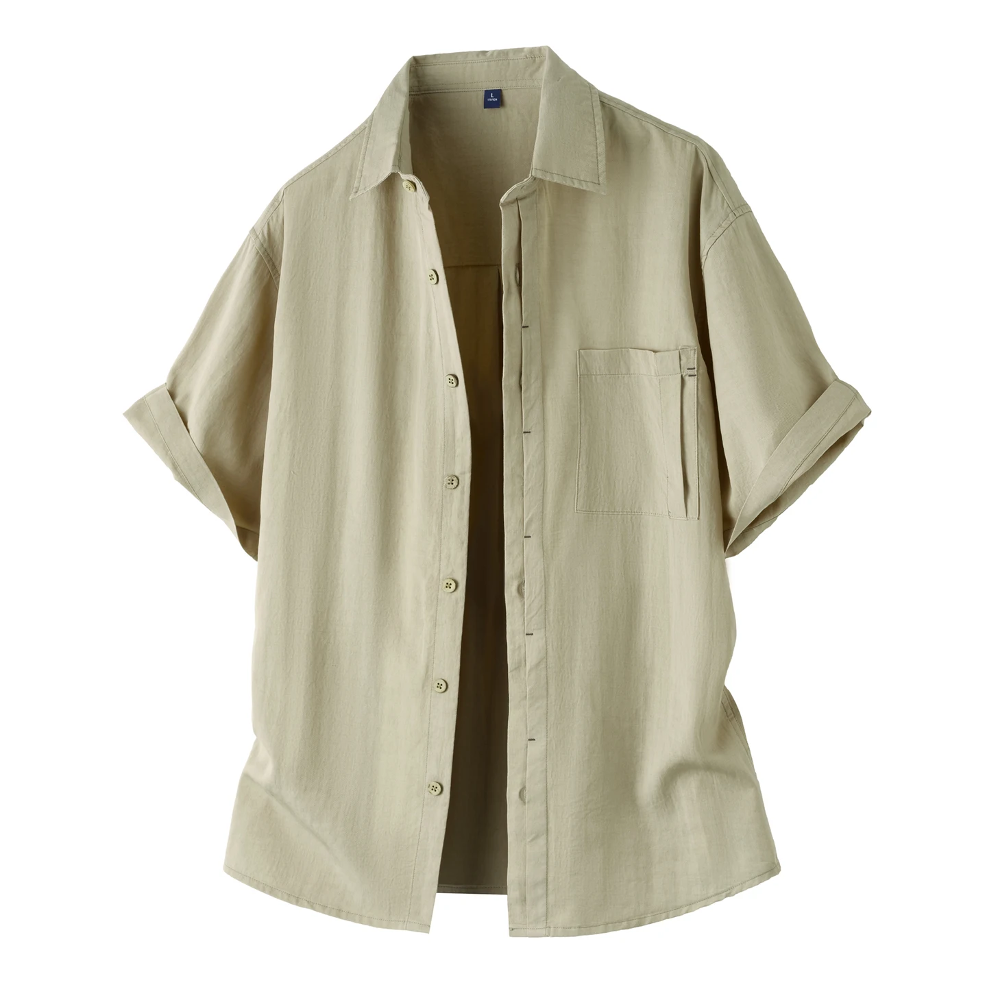 

Summer Lightweight Old Money Style Linen Short-sleeve Shirt for Men American Vintage Loose Fit Versatile Casual Workwear Shirt