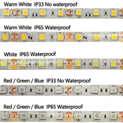 Taśma LED 5 V 12 V 24 V 5050 60 diod LED/M DC5 12 V Elastyczne światło LED Ciepła biała/biała 5 m/partia