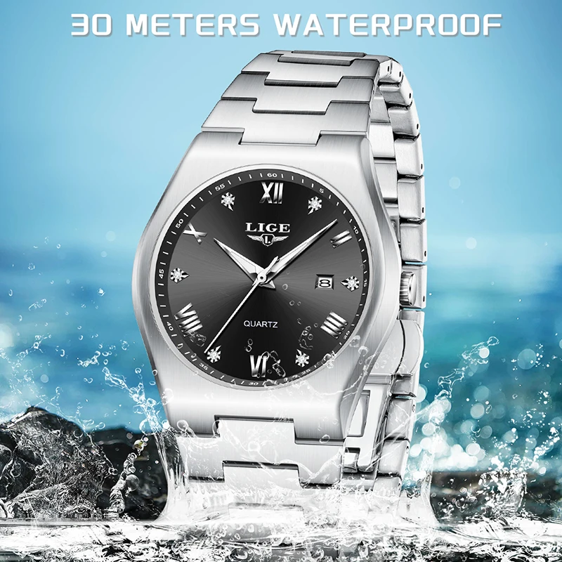 LIGE Quartz Watches For Women Top Brand Luxury Diamond Watch Women Fashion Waterproof Luminous Date Woman Wristwatch Reloj Mujer