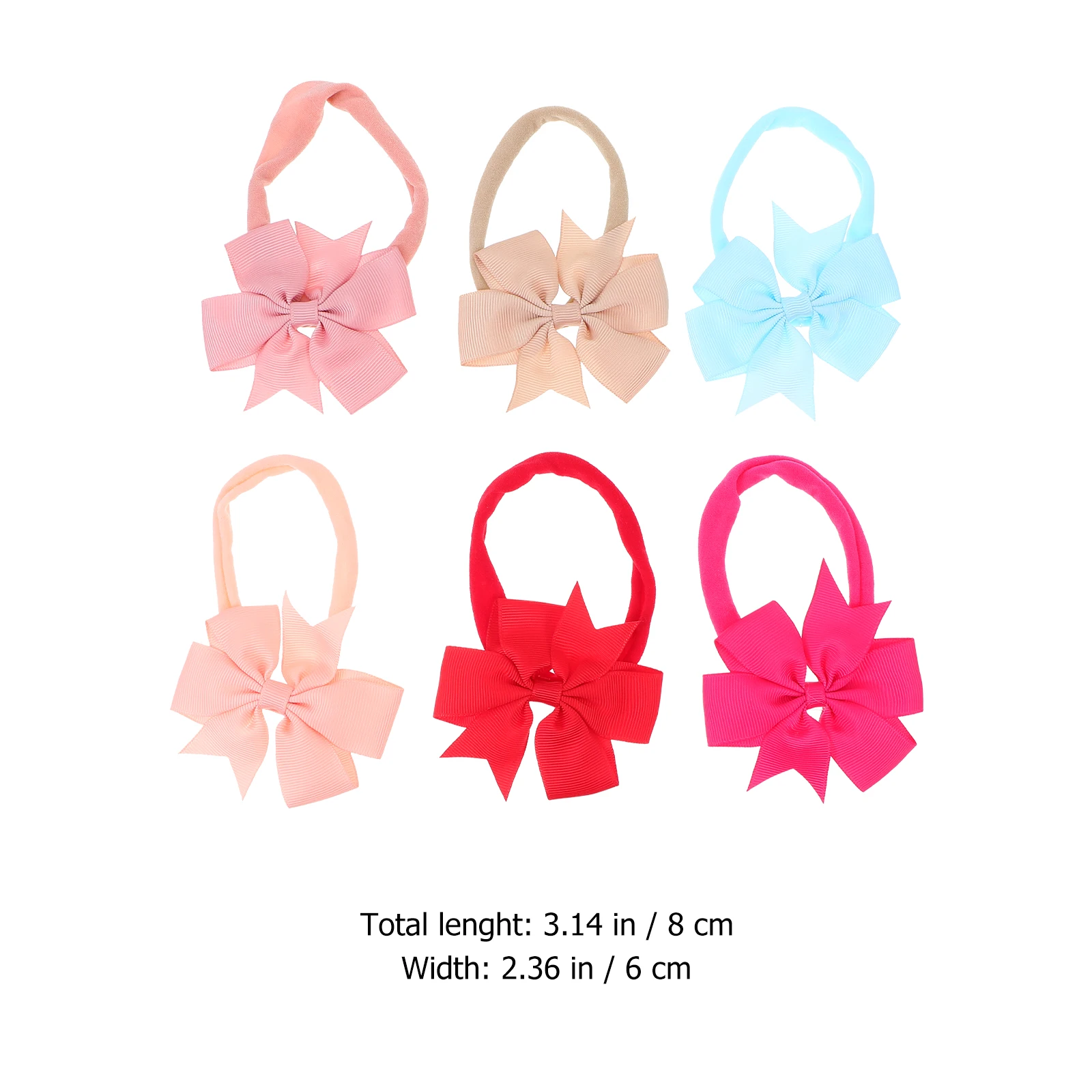 

6Pcs Bowknot Stylish Baby Girl Hairb Kids Toddler Fabric Toddler Hair B Scarf Colorful Hairstyling Accessories