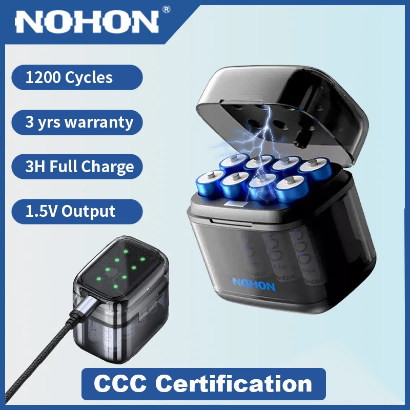 

NOHON AA аккумуляторная батарея 1,5 В литий-ионные батареи AA 3600 МВтч AAA 1300 МВтч батарея для мыши с дистанционным управлением умный дверной замок