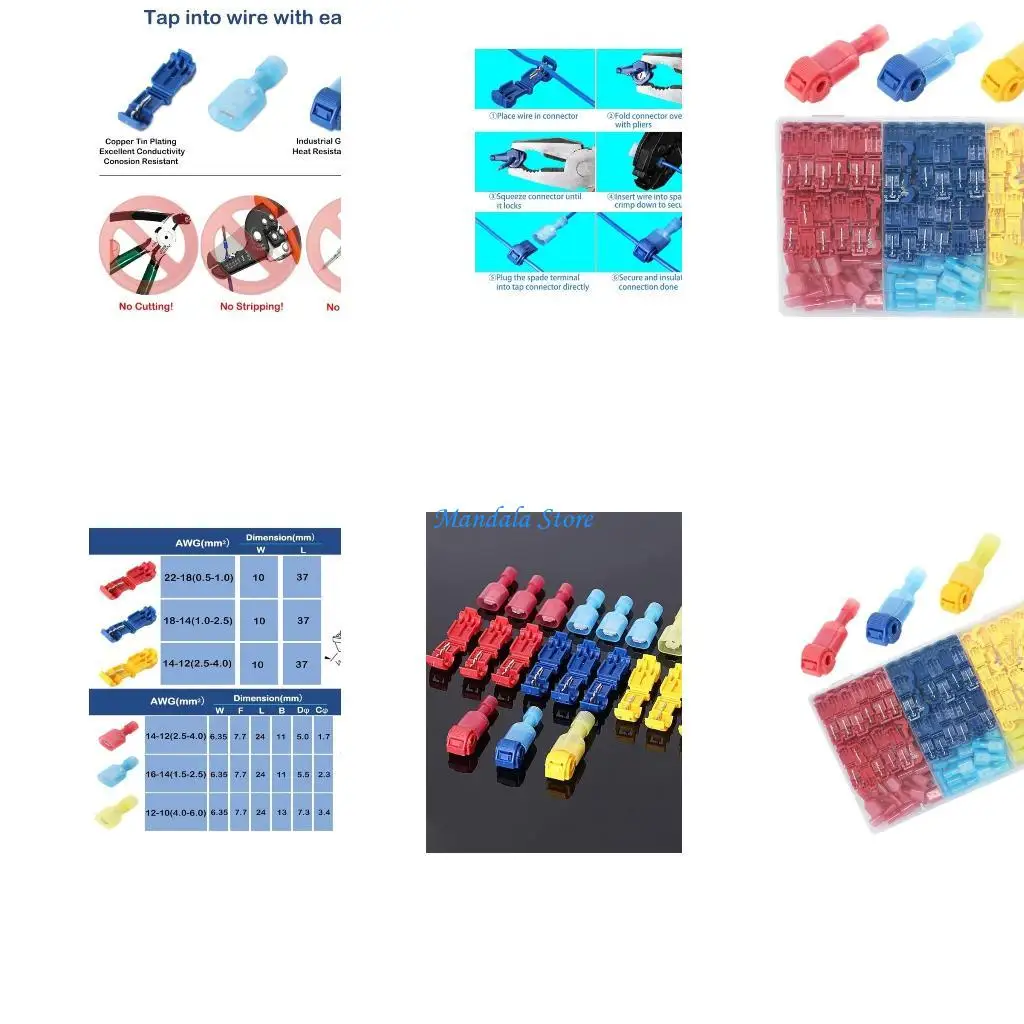 

U2JC Professional 200pcs Wire Splices Connectors Wire Tap Connectors set for Junctions