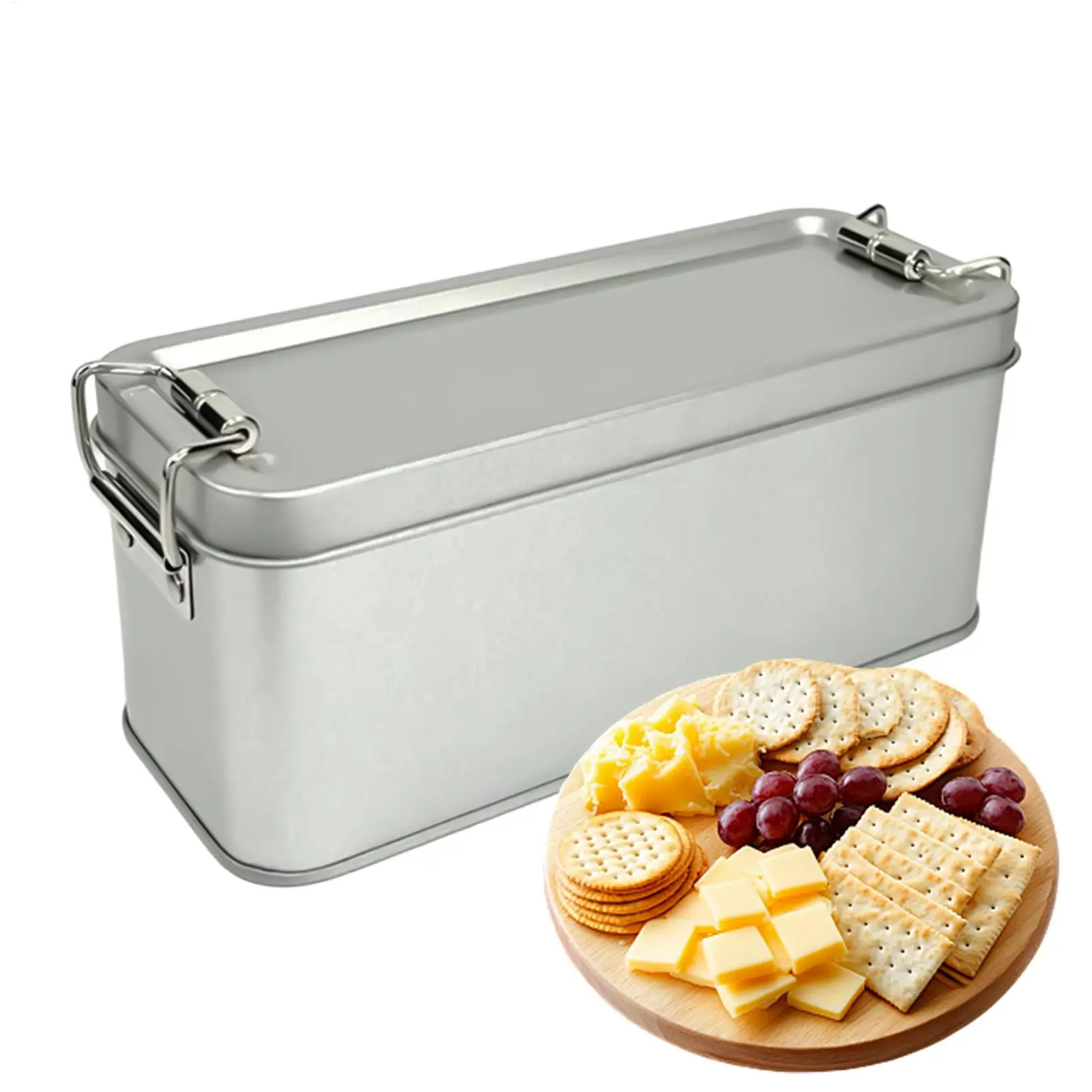Tin Box Rectangular Empty Storage Container Metal Tin Box for Cosmetics Candy Cookie Home Office Travel Jewelry Pen Eraser