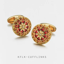 KFLK High Quality Cufflinks for Mens Luxury Nobility Cuff links Buttons Shirt Wedding Man Gift Custom Guests Laser Lettering