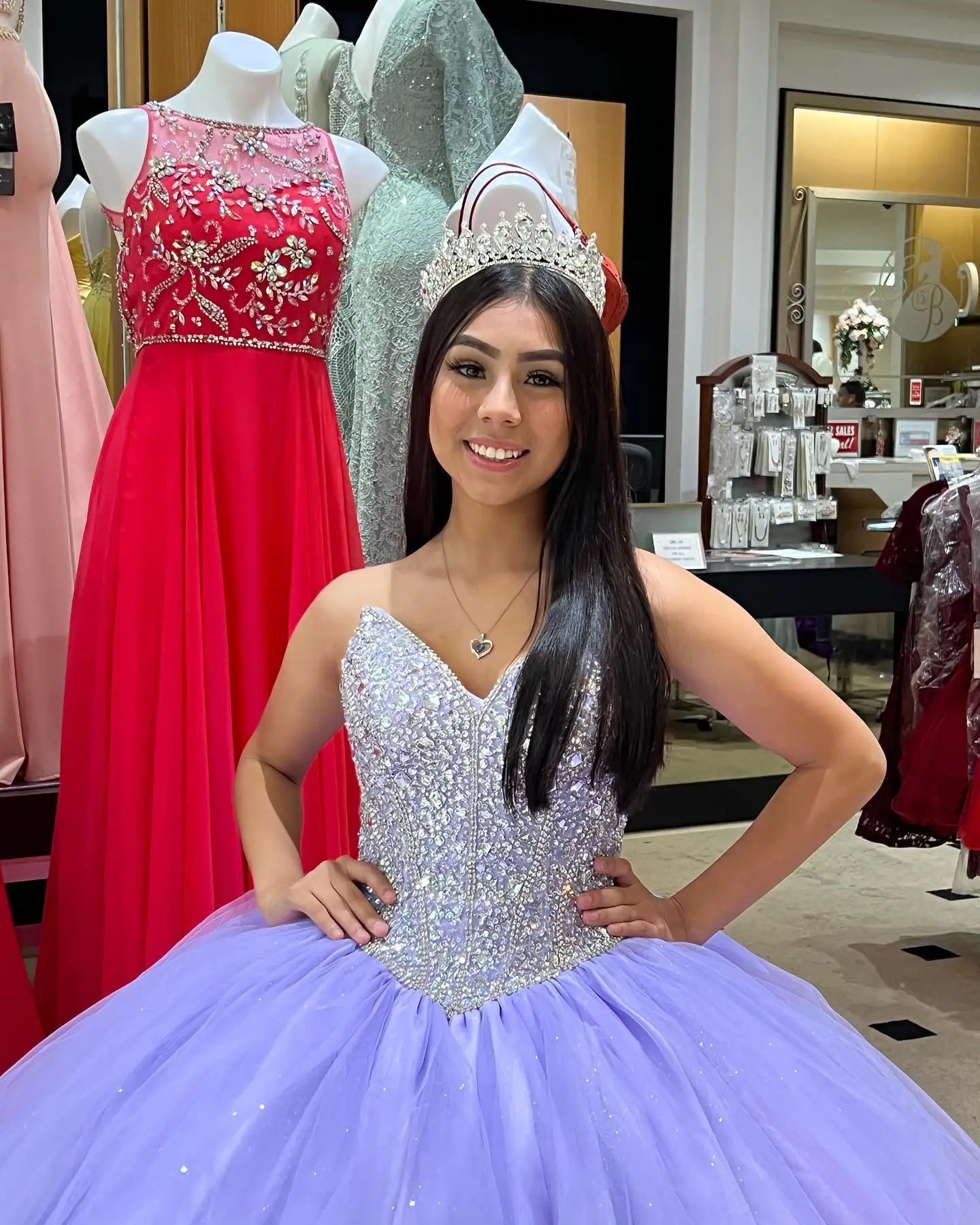 Lilac Quinceanera Dress 2023 Ballgown Crystals Sequin Bling Charro Mexican Sweet 16 Girl Gown vestido de 15 anos Sweetheart Neck