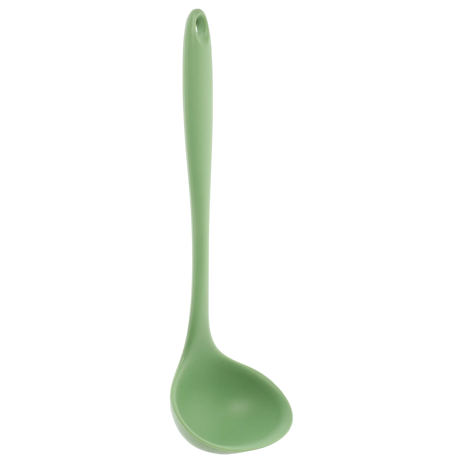 

Silicone Kitchen Spoon Large Capacity Soup Ladle Avocado Green Gravy Tableware Big Serving Resistant Non