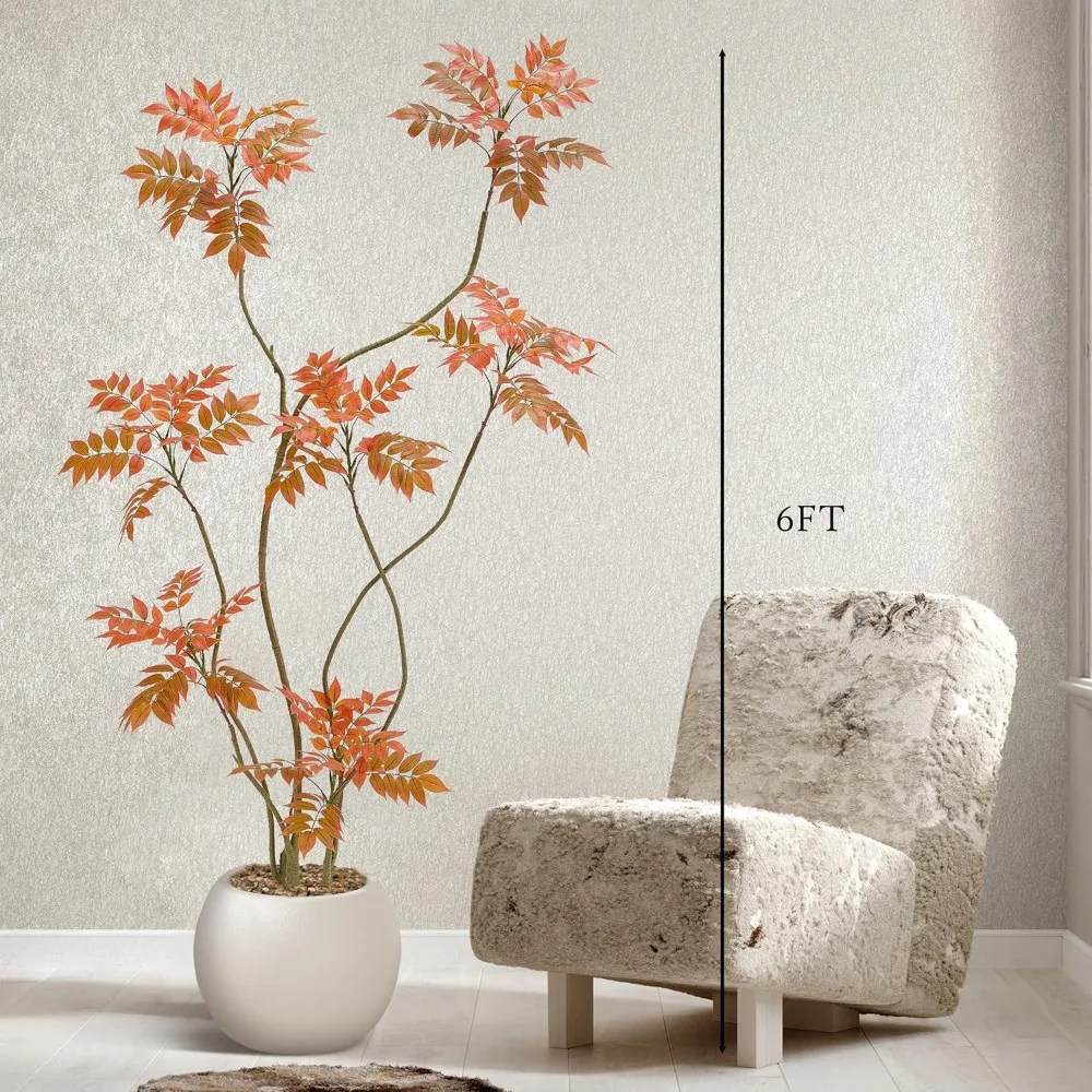 Sztuczny drzewo mahonia Fortunei o wysokości 180 cm, realistyczne sztuczne drzewo sumakowe z doniczką do dekoracji wnętrz.