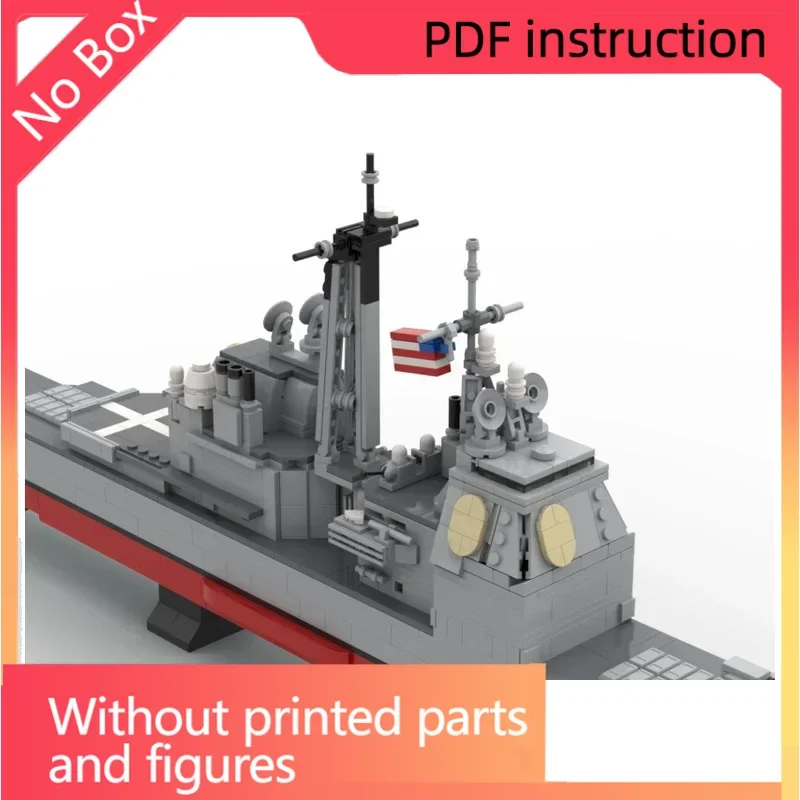 

ChristmasMilitary Bunker Hill MOC Frigate building block Battleship kit Navy warship Ticonderoga guided missile bricks Cruiser v