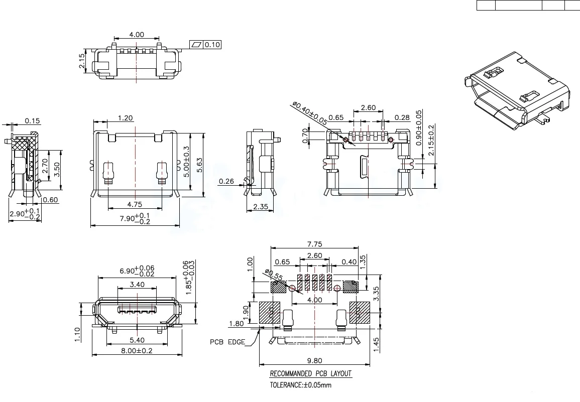 10Pcs/Ux-144S-Acp5 Mu-101-Acy Mu-101-Acw Miniusb Connector/Micro Connector! if You Need Other Specifications, Please Contact Us!