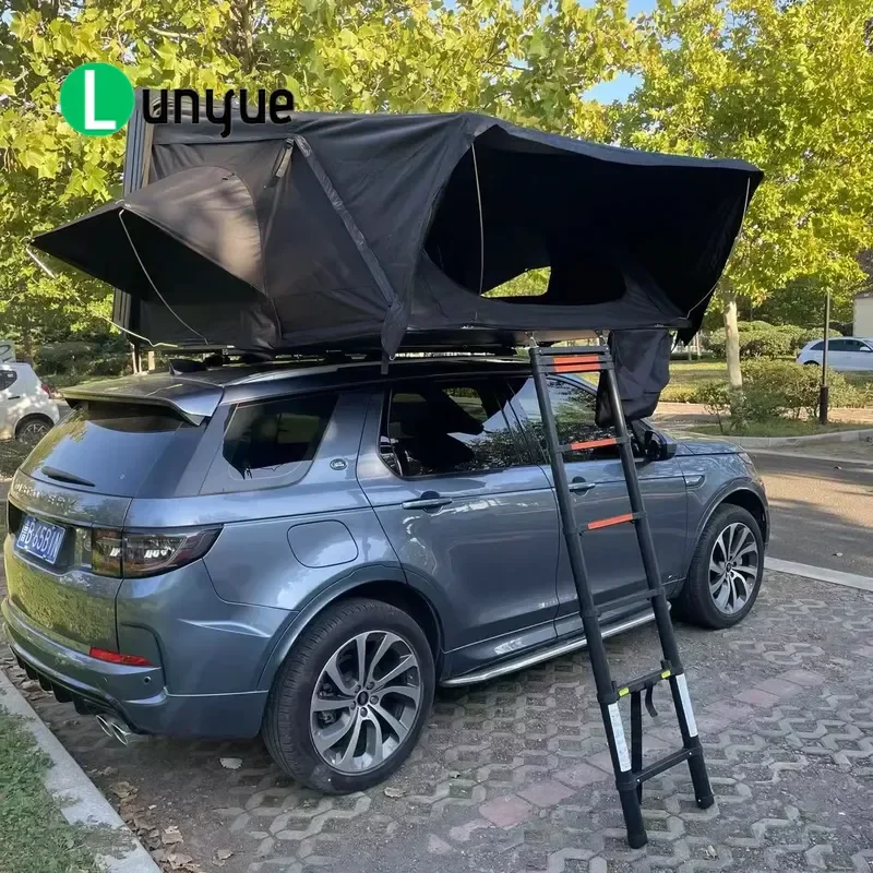 Portable Single Layer Outdoor Camping Tent for 2-3 People Diagonal Support Waterproof Roof Oxford Cloth with Ladder