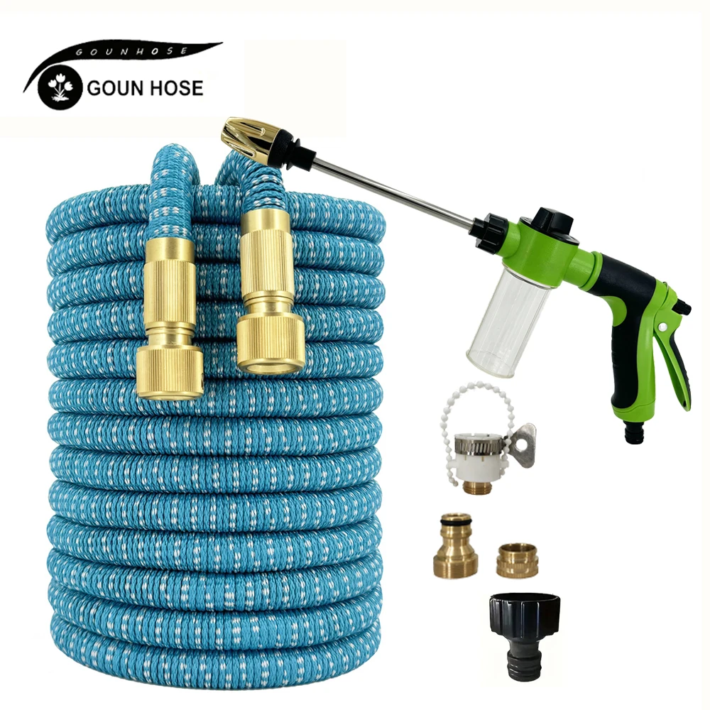 Expandable Garden Hose Magic Hose High Pressure Car Wash Long Rod Spraying Function Water Gun For Home Garden Watering
