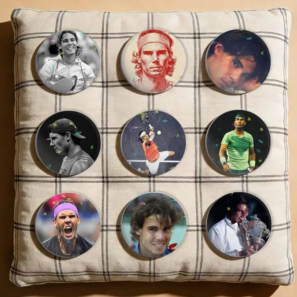 

Tennis Rafael Nadal Laser Badge Creative Pins Brooch for Bag Clothes Hat Decor Gifts Fans Collect