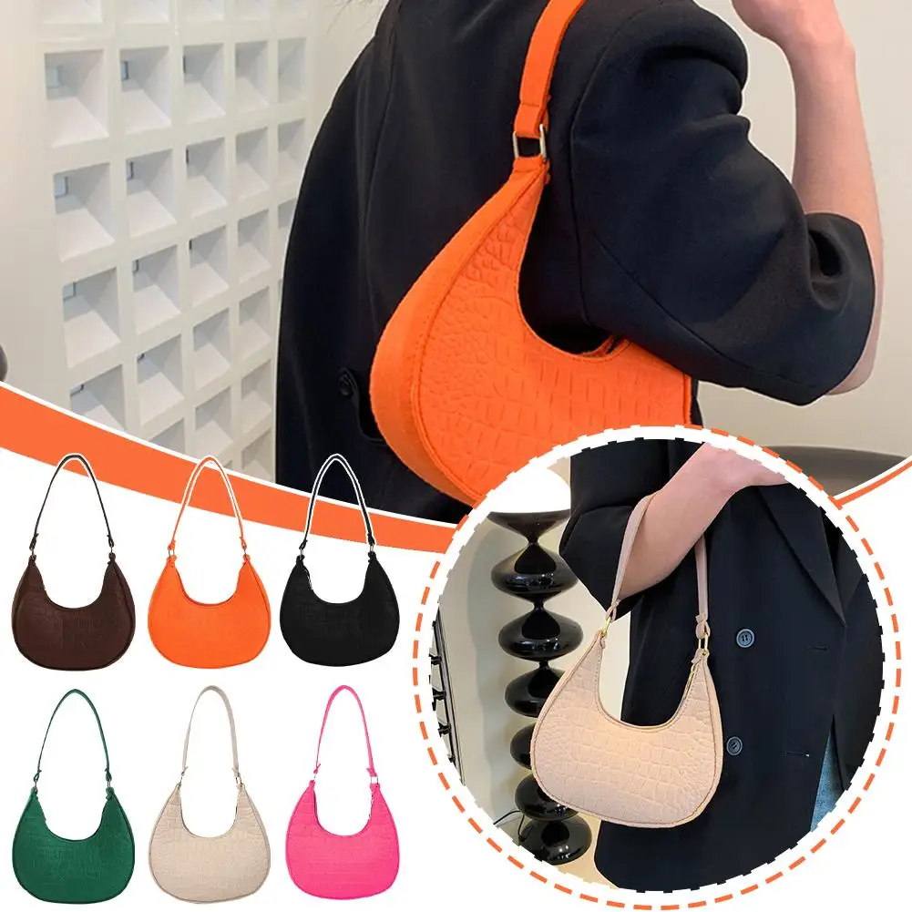 Women Bag Armpit Shoulder Bag Small Shoulder Purse Bag PU Totes Bags Handle Shoulder Nylon Top Leather Underarm Underarm Vi X7H3