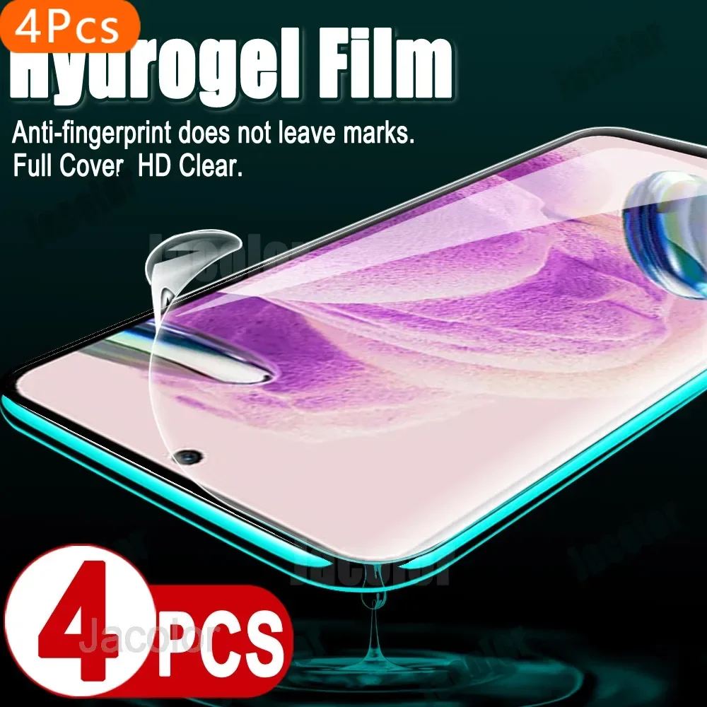 

4PCS Screen Gel Protector For Xiaomi Redmi Note 12s 12 Pro+ Plus Speed 12T Pro 12 Turbo Safety Hydrogel Film Not Tempered Glass