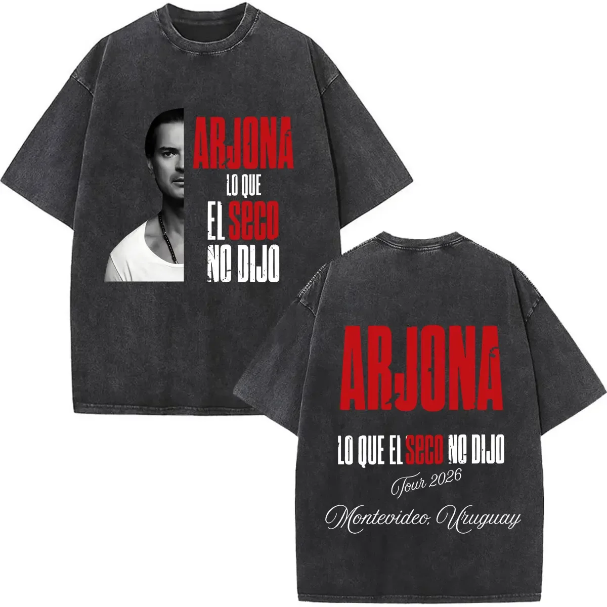 Camiseta Vintage Lavada Estilo Años 90 con Gráficos Musicales de Ricardo Arjona 2026, Camisetas Casuales para Hombre y Mujer, Adolescentes, Gran Venta, Manga Corta, Unisex