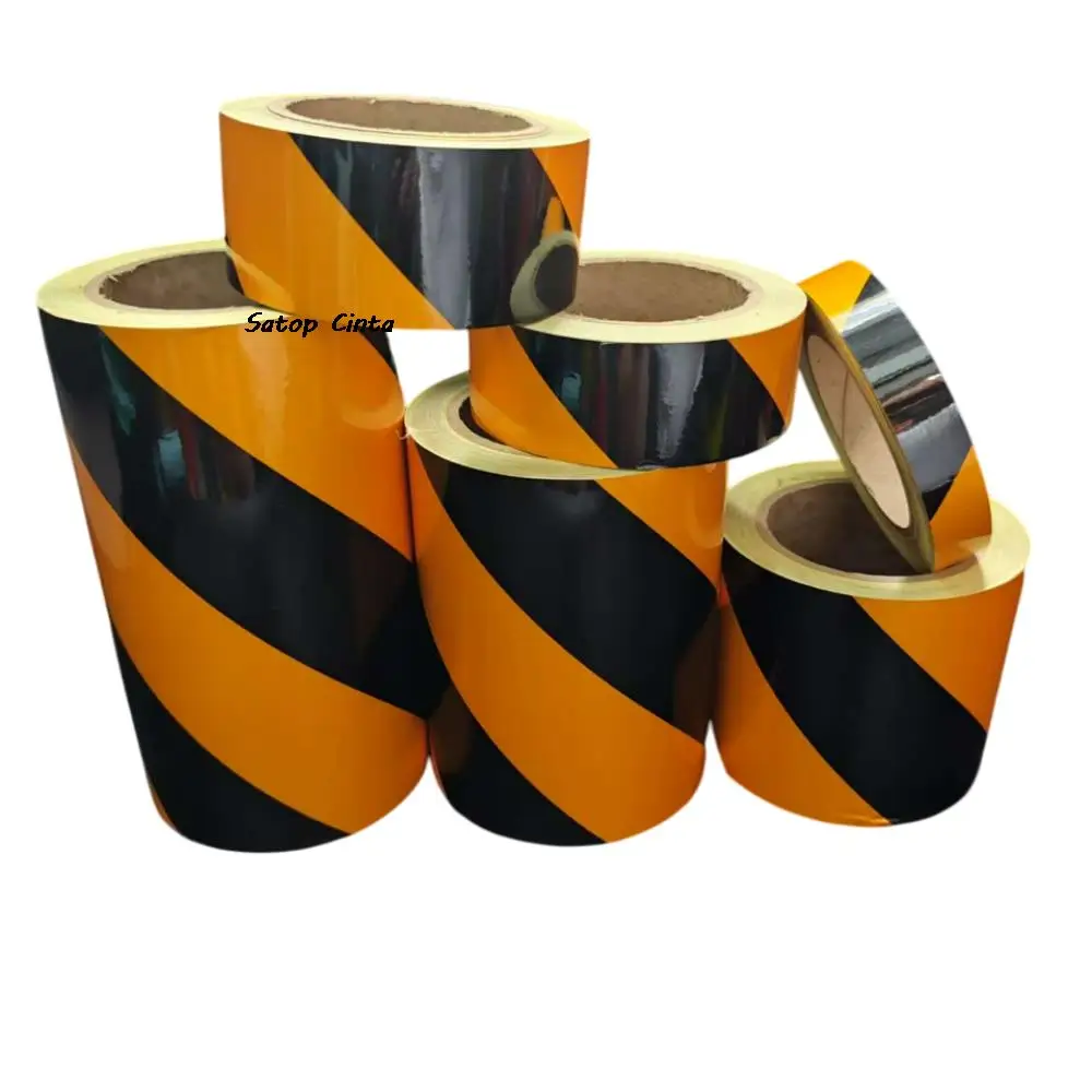 5 سنتيمتر/10 سنتيمتر/15 سنتيمتر/20 سنتيمتر * 5 متر الإعلان الأصفر والأسود حك شريط عاكس ملصق لاصق مقاوم للماء تحذير عاكس للمركبة