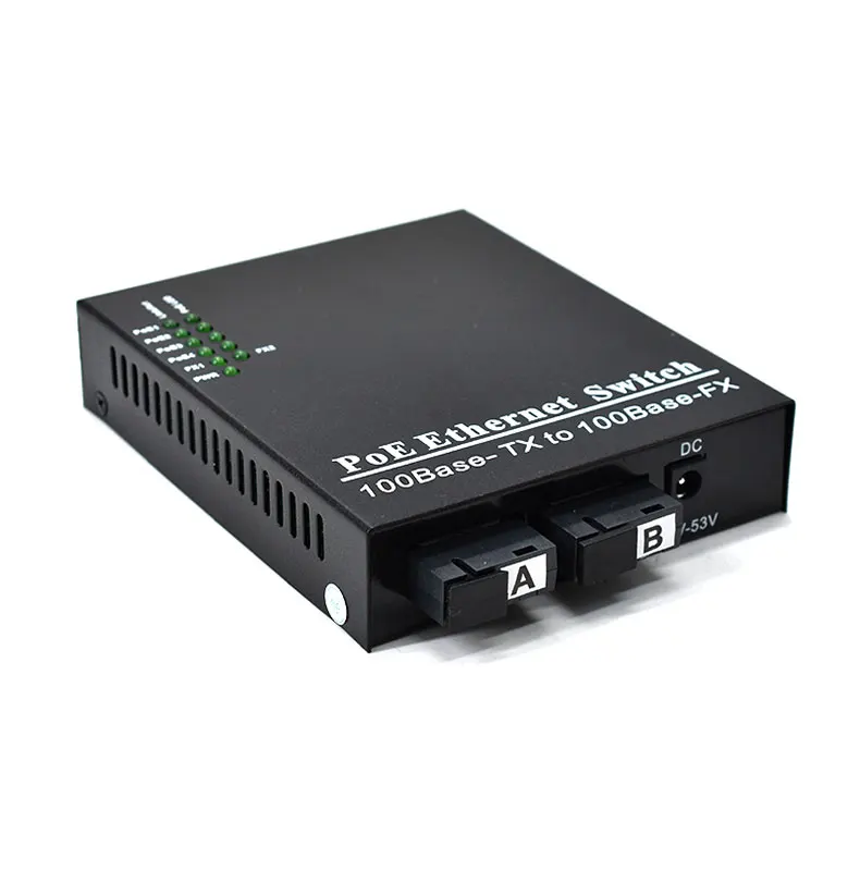 4-PoE Ethernet Switch for CCTV Security, 100 Base-TX to 100Base-FX SC Fiber, Good Price, Factory Sale