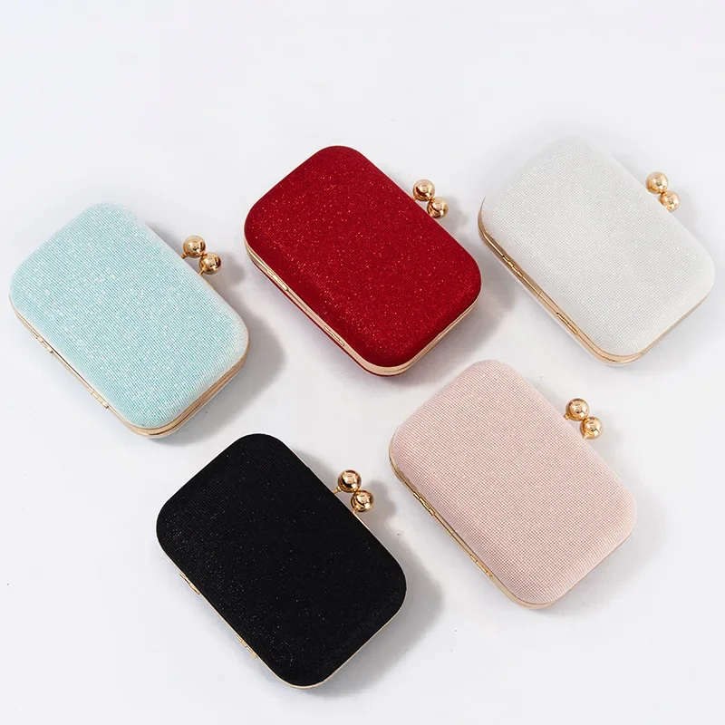 Exquisite Clutch for Women Handheld Small Box Evening Bag Long Shoulder Chain Gold Opending Prom Party Bolsos De Mano Multicolor