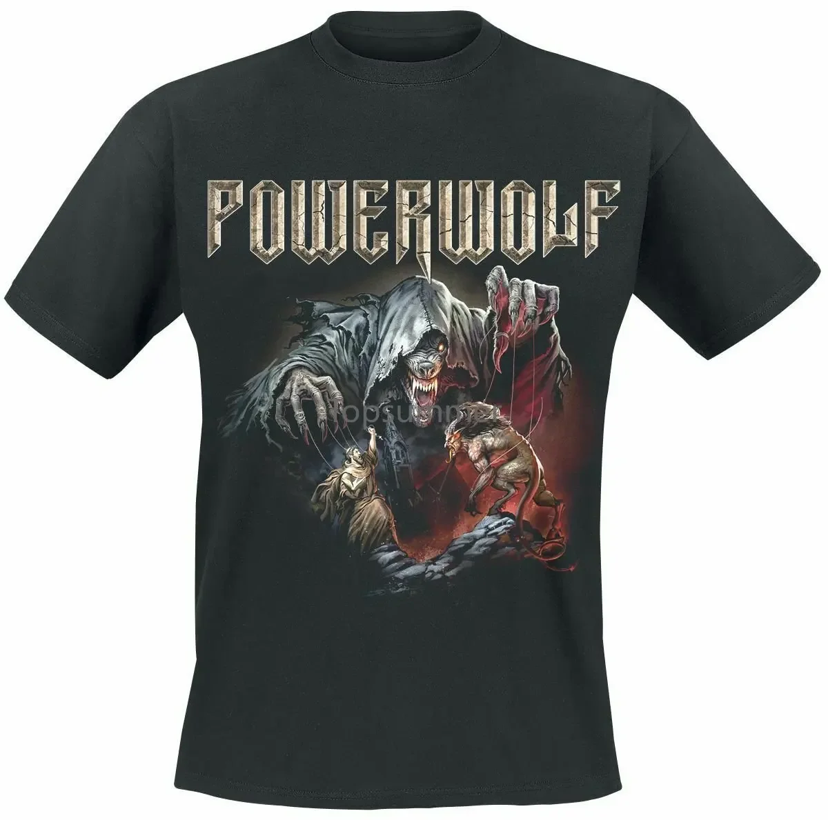 Powerwolf The Sacrament Of Sin T-Shirt Black T Shits Printing Short Sleeve Casual O-Neck Cotton Basic Models Top Tee Plus Size