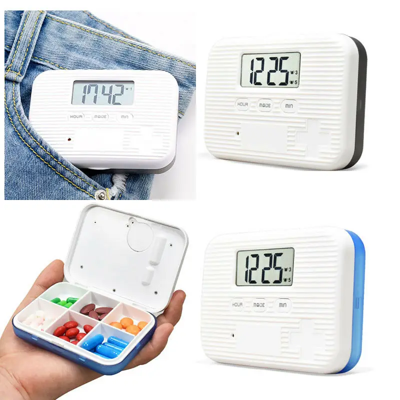 Smart Timer Tablet Storage Medicine Box Daily Reminder Alarm Pill Case Dispenser