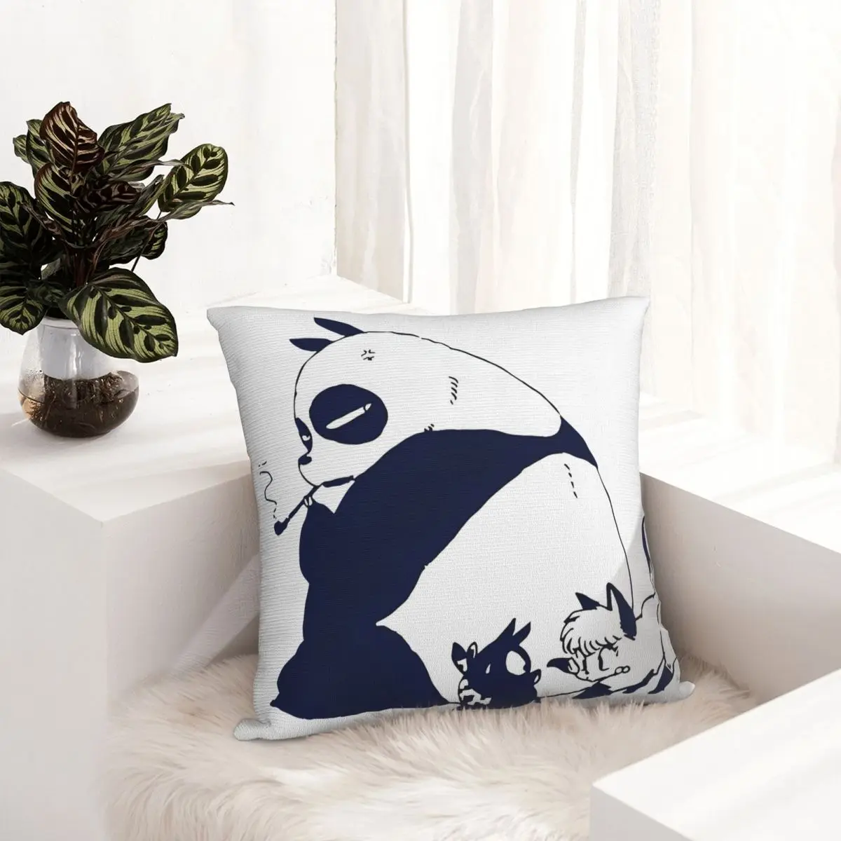 Ranma 1/2 Japanese Anime Panda Pillowcase Printed Polyester Cushion Cover Decorative Throw Pillow Case Cover Home Square 40*40cm