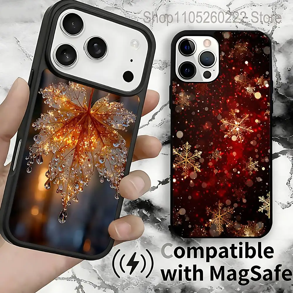 

Красивый Рождественский чехол со снежинками для IPhone 17,16,15,14,13,12,11,Pro,Max,Plus,Mini,SE4,E, защитный магнитный чехол