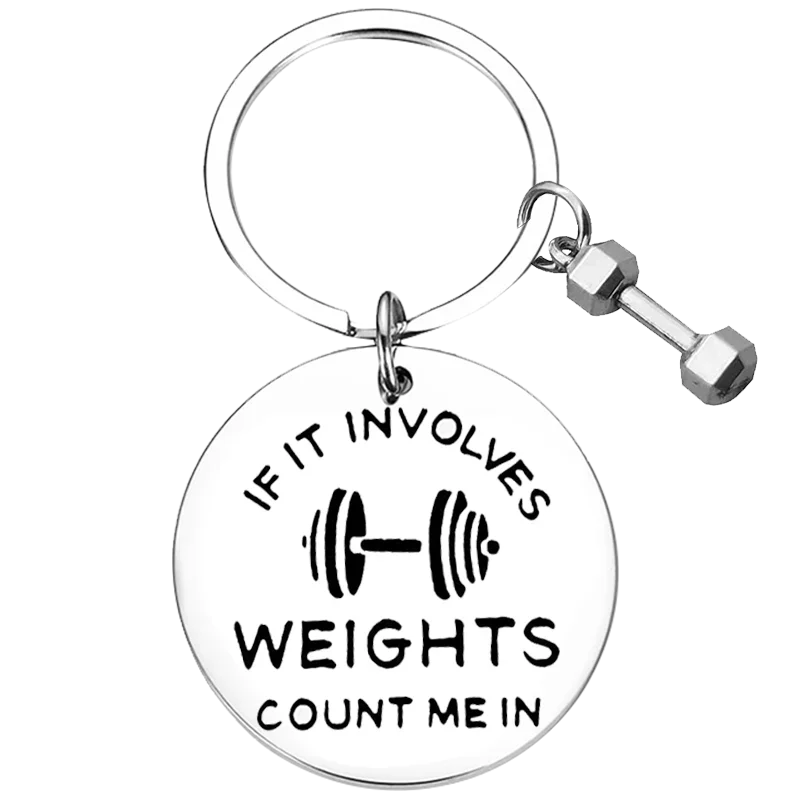 Cute Funny Gym Keychain Workout Fitness Gift Key Chain Pendant Bodybuilding Fitness Trainer Birthday Gifts Inspirational Gift