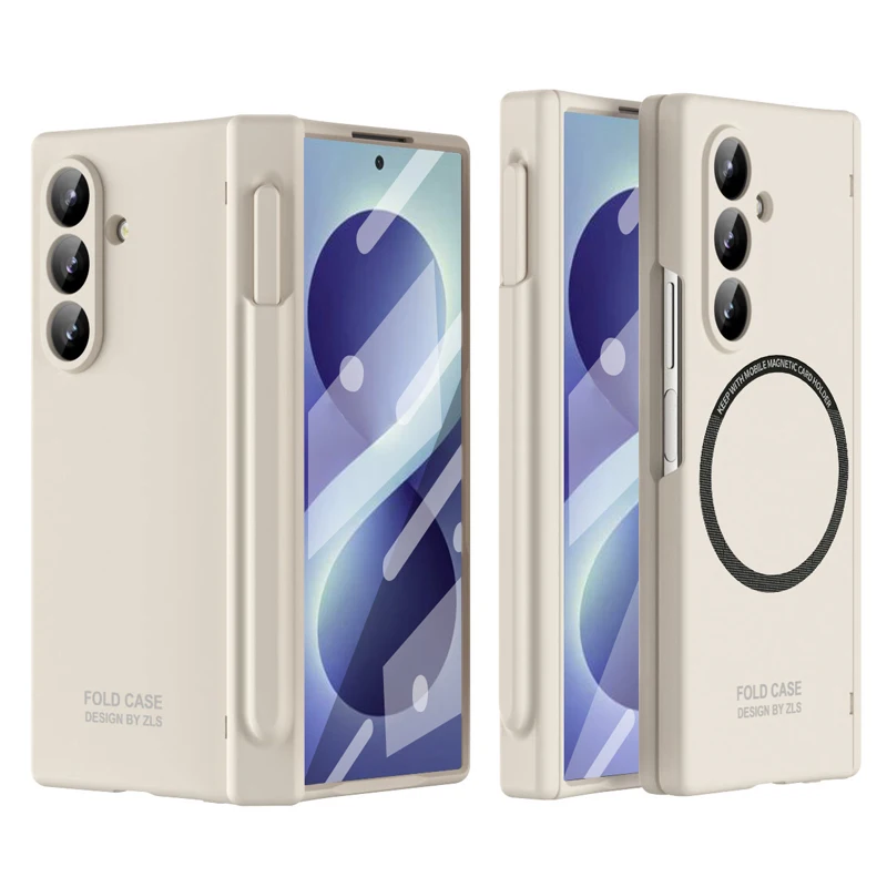 Hot sales Case For Samsung Galaxy Z Fold 8 Ultra Magnetic Matte PC Hinge Protection Folding Cover with Free Stylus Pen+Glass
