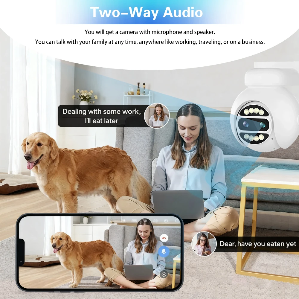 كاميرا POE PTZ عدسة مزدوجة 8MP 4K 8X تكبير رقمي اللون للرؤية الليلية الصوت الأمن مراقبة الفيديو CCTV كاميرات IP XMEye App #4