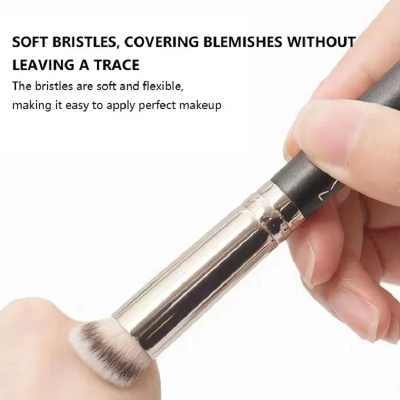 Pinceaux de maquillage pour fond de teint et anti-cernes synthétiques, brosse de contour, outil de beauté, couverture inclinée sans couture, crème liquide, cosmétiques