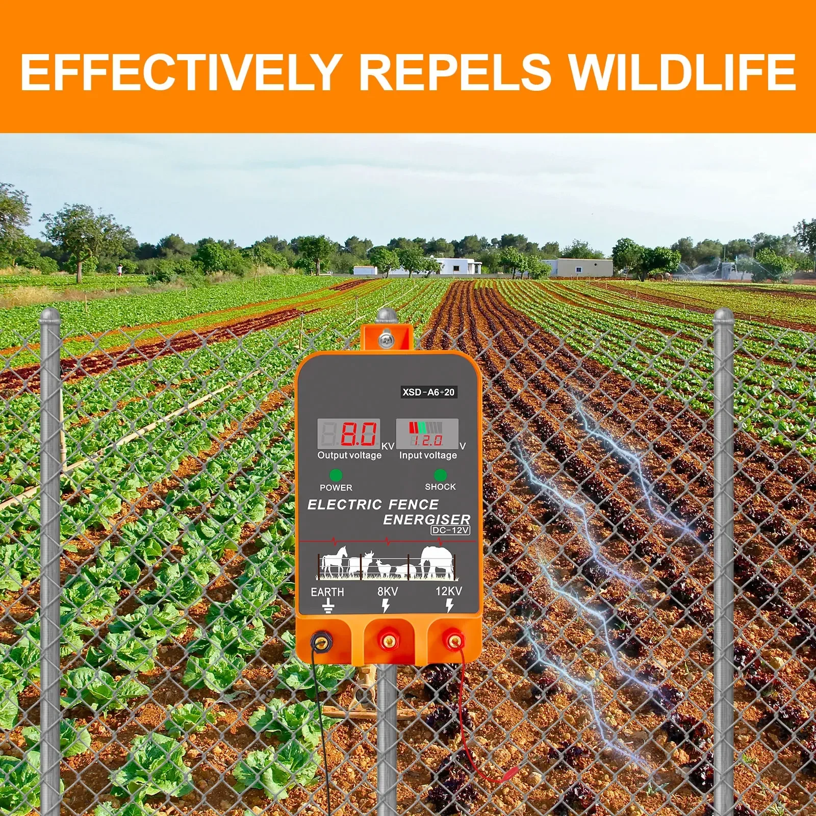 20km対応の電気柵用電源装置。5.5ジュール、LCDディス - Livestock Fence Energizer 12V のレビューと価格