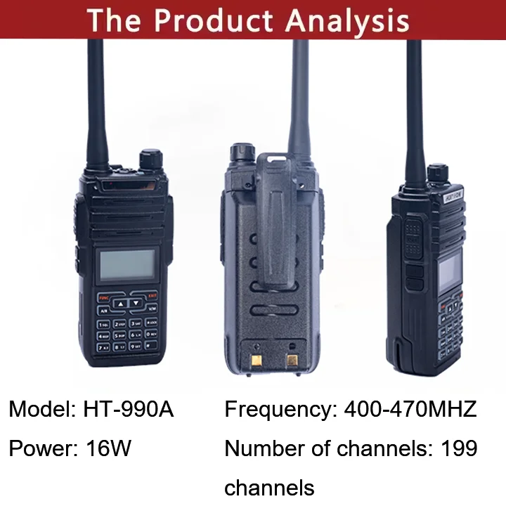 Novo intercomunicador portátil original huiyton HT-990A para equipe de serviço turístico autônomo ao ar livre intercomunicador especial de forte penetração