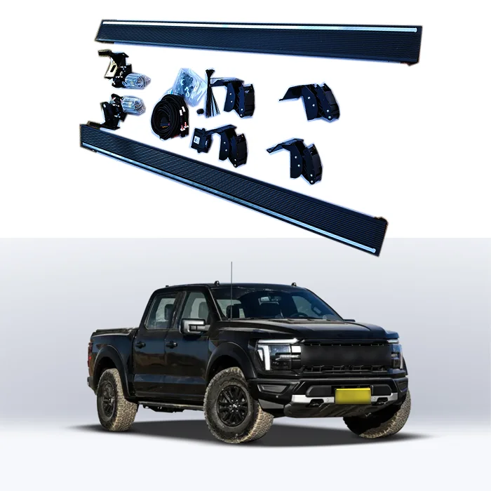Power Step Running Boards,Automatic Deployable Electric Side Steps for Ford F150 F250 Pickup,Direct Bolt-On Aluminum,Matte Black