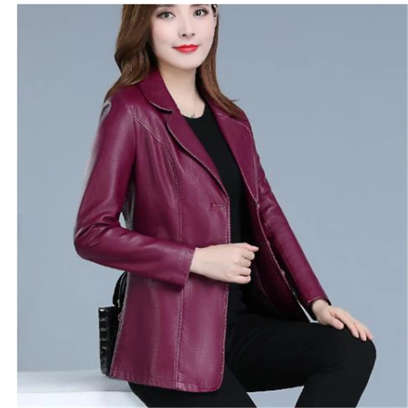 Manteau en similicuir à manches longues pour femmes, veste de tempérament coréen, manteau mince court, noir, vin rouge, automne, hiver, nouveau, 2023