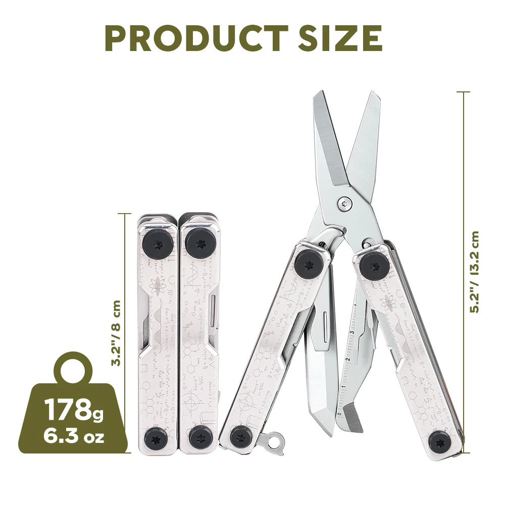 Imagem -03 - Swiss Mais Tech-portátil Spring-action Tesoura Bolso Edc Multitool com Faca Dobrável Ferramentas Manuais de Acampamento ao ar Livre Box Cutter 12 em 1