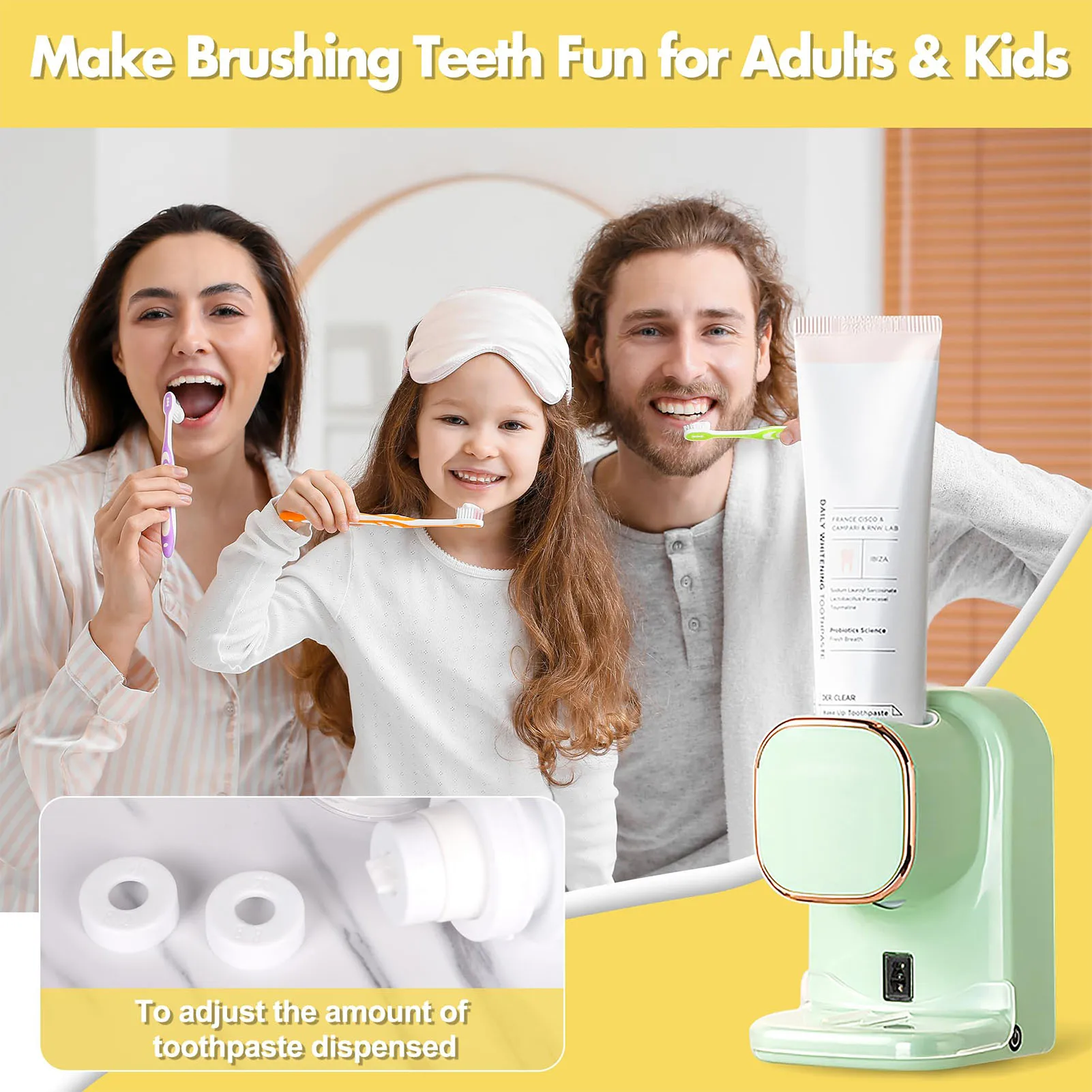 

Fully Automatic Toothpaste Dispenser Detachable Dental Cream Dispenser Wall Mounted Toothpaste Storage Shelf Bathroom Accessory