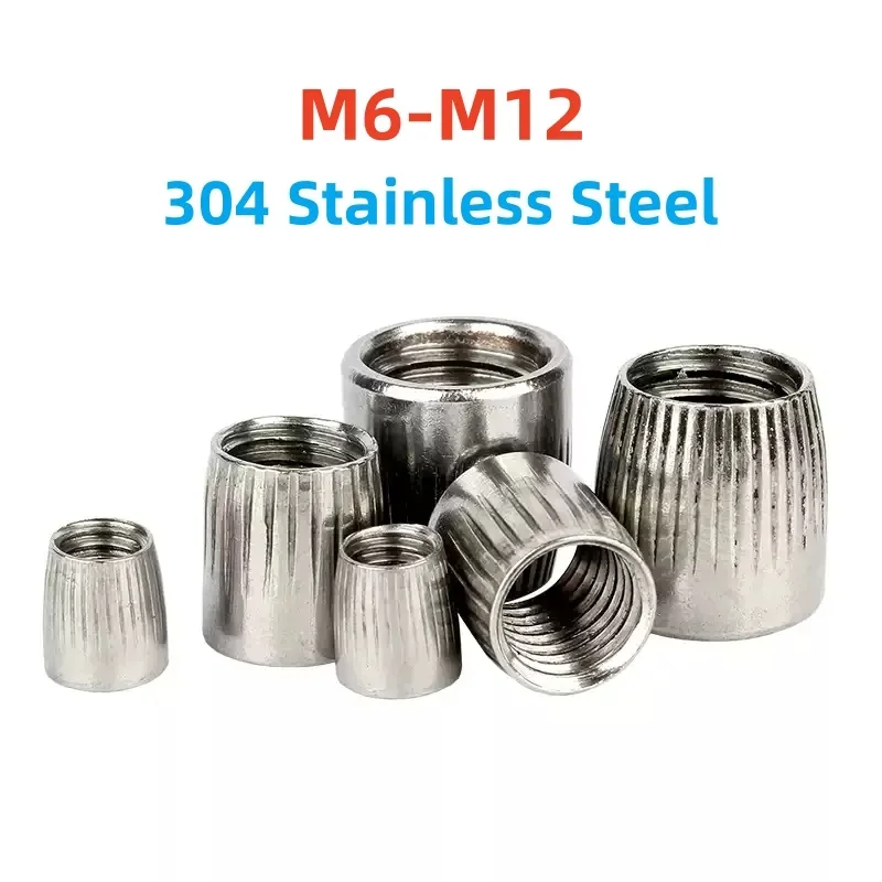 2/5/10pcs 304 Stainless Steel Taper Nut M6 M8 M10 M12 Expanding Knurled Implosion Nuts With Built-in Expansion