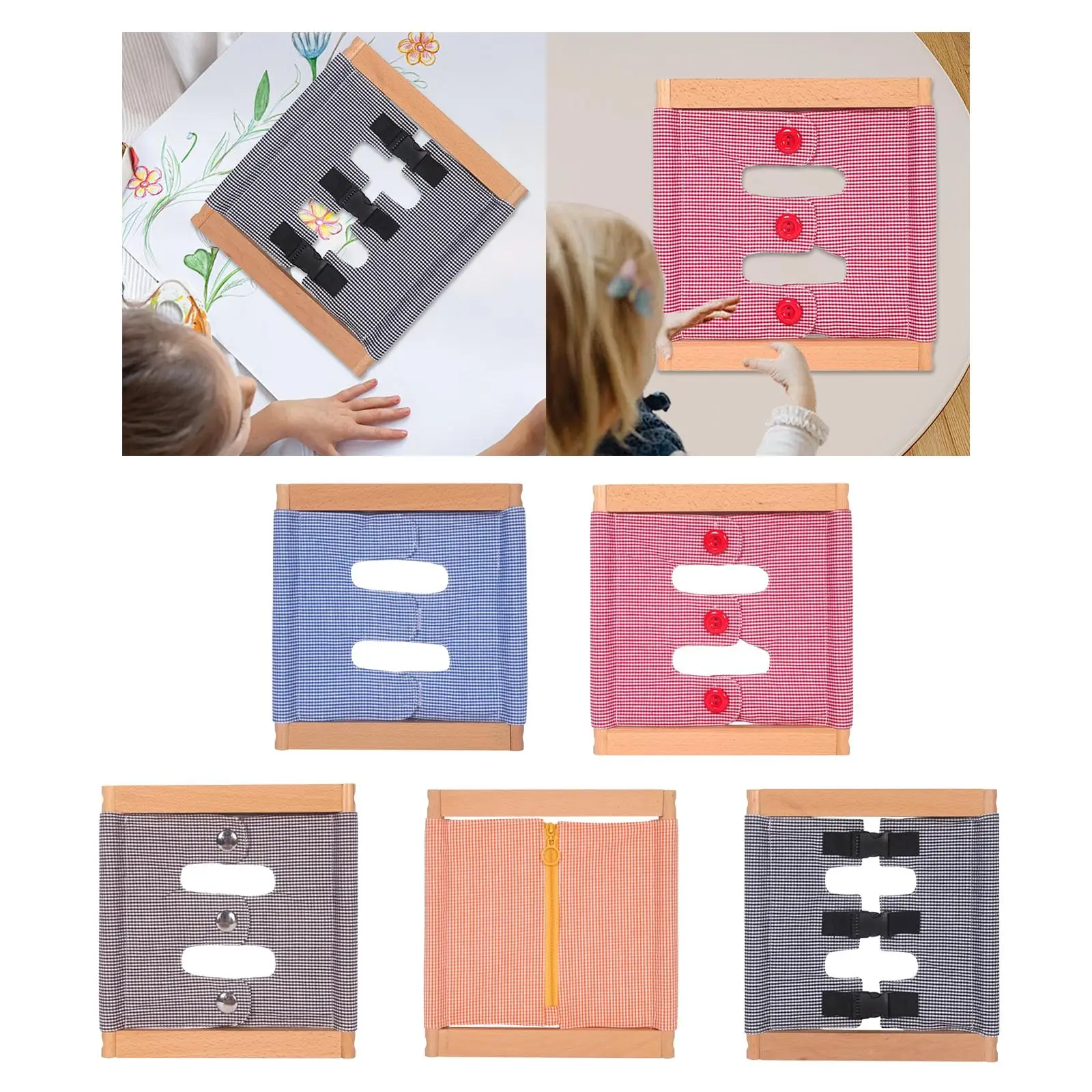 

Dressing Board for Toddlers Early Learning Toy Zip Button Snap Buckle Fine Motor