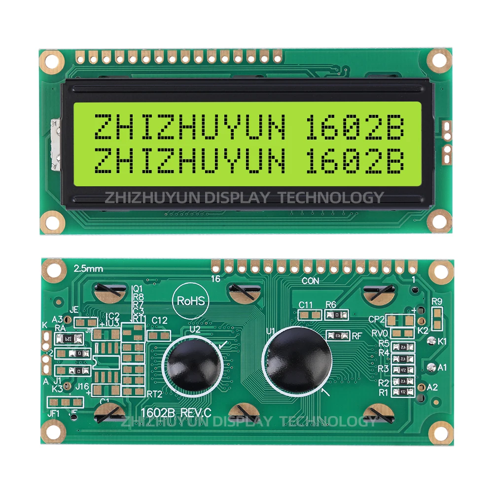 Winstar 16 Pin WH1602B-YYK Stn Cob 6800 Parallel * 2 Module Scherm 5V 16X2 Lcd Karakter Display St7066u Splc780d Controller