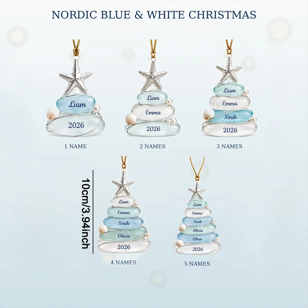 1/3/5/10pcs Personalized 2D Acrylic Christmas Tree Ornament In A 