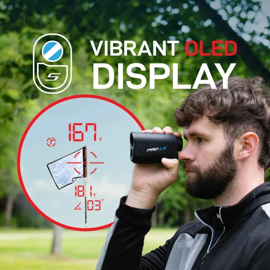 OLED 디스플레이, 어댑티브 슬로프 기술, 타겟락 진동 기능을 갖춘 골프 거리측정기, 1300야드 측정 범위, x7 확대