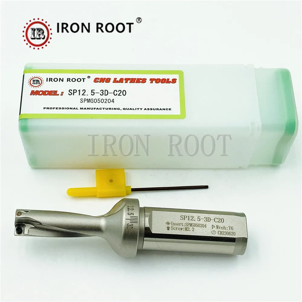 IRON ROOT SP Series Indexable Drill 3D, U drill Deep Hole Drill Diameter 12~15.5 CNC Milling Tool Suitable for SPMG040204 050204