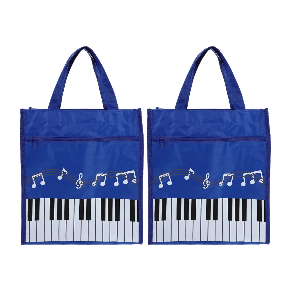 2 Pcs Musical Note Tote Bag Storage with Handle Books Shopping Non-woven Fabric