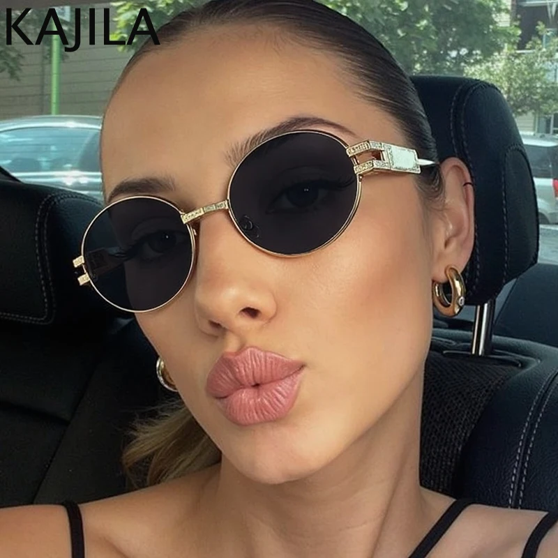 

Y2K Punk Vintage Oval Sunglasses Women 2025 Luxury Brand Retro Metal Frame Outdoor Driving Sun Glasses Trendy Shades For Ladies
