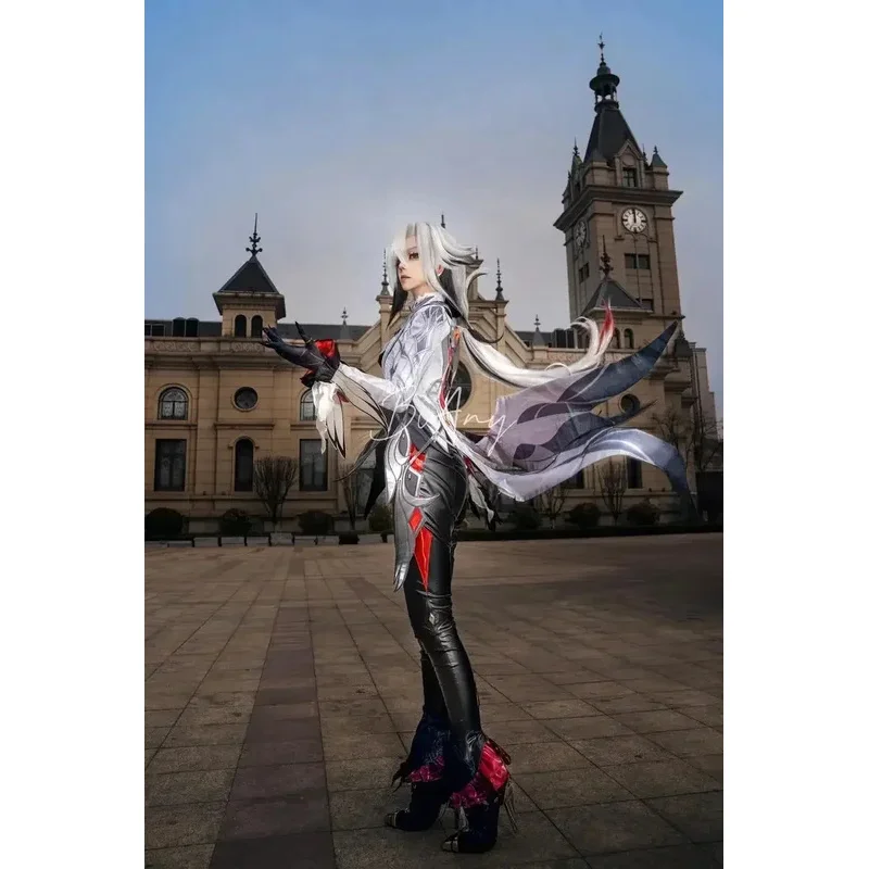 Genshin Impact Harlequin Cosplay Full Set Adult Women's Costume Wig And Uniform Suit for Halloween Carnival Party Role Play