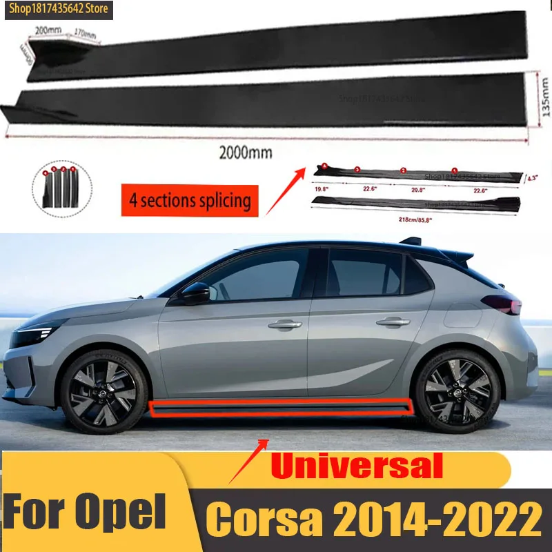 

Universal Car Side Skirt 8 Pcs 2.2m Winglet Splitters Lip Side Spoiler For Opel Zafira B Astra H Corsa D Insignia