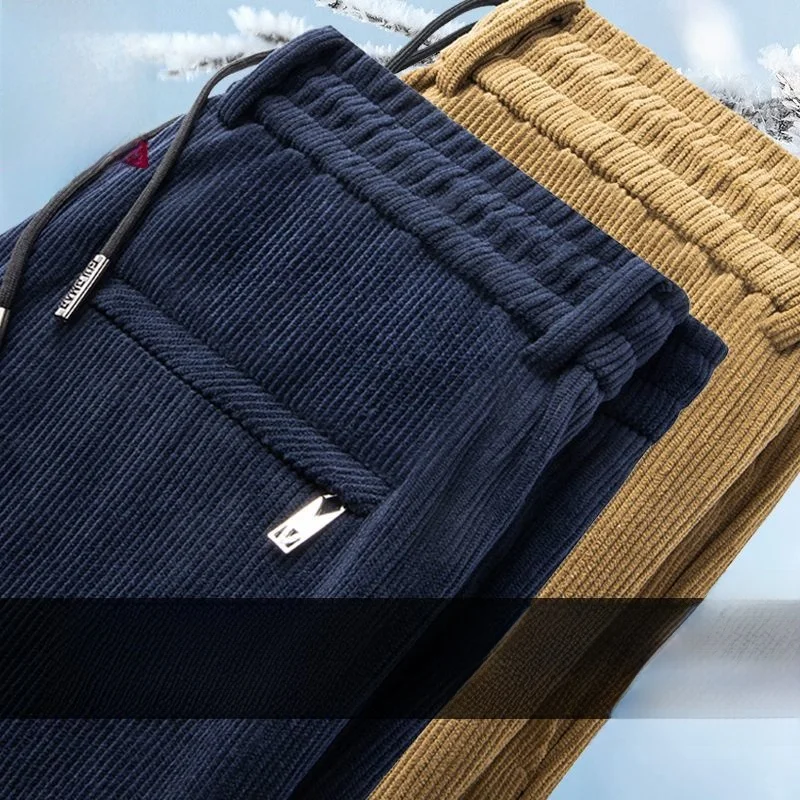 

Мужские утепленные повседневные брюки свободного кроя для работы, зимние, модные, городские, прямые, молодежные, повседневные